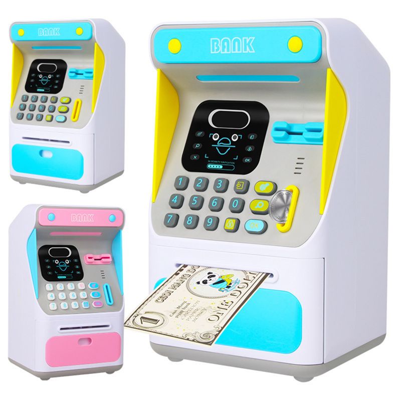 Ống tiết kiệm tiền hình cây atm mini có khóa điện tử nhận diện khuôn mặt cho trẻ em