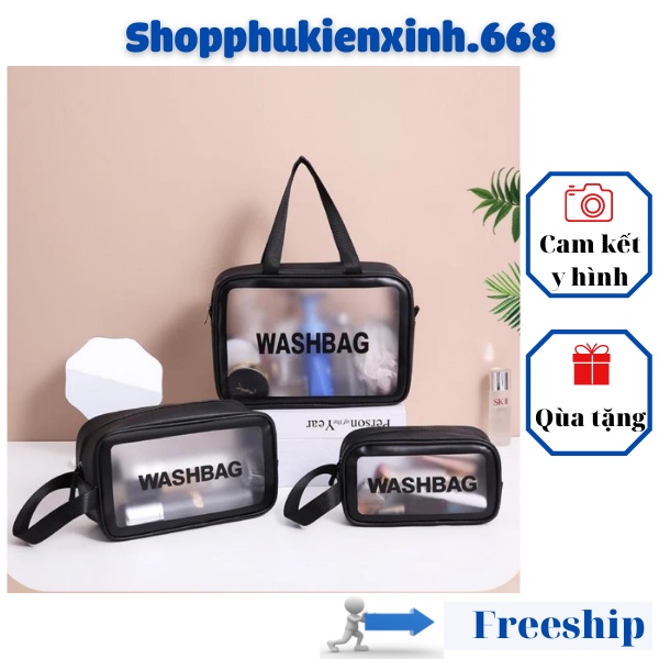 Túi Đựng Mỹ Phẩm  FREESHIP  Túi Đựng Đồ Trang Điểm Trong Suốt WASHBAG Chống Thấm Nước Đa Năng Mang Theo Du Lịch