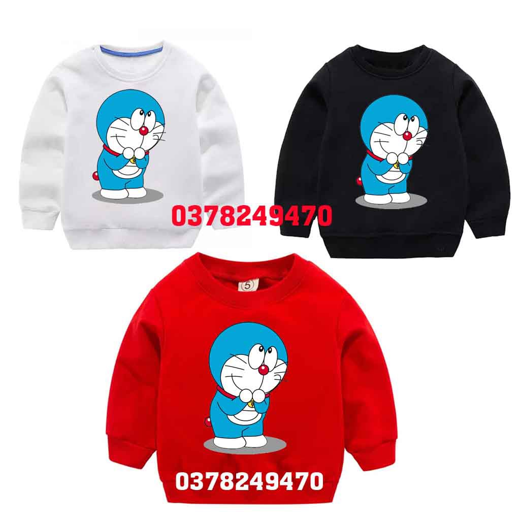 Áo nỉ cho bé in doramon, dễ thương , thời trang bé trai , gái, size 8kg tới 85kg