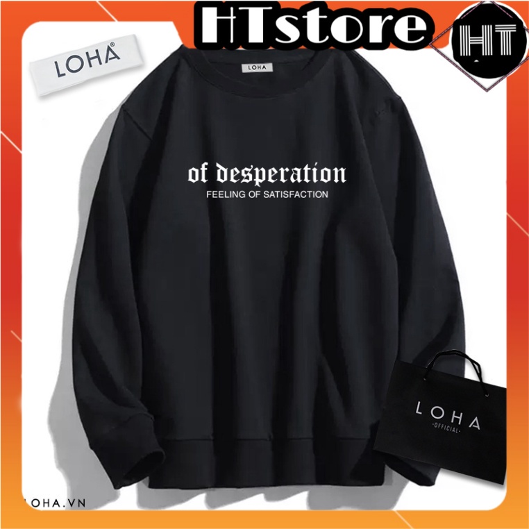 Sweater nam nữ HTSTORE áo nỉ OF DESPERATION oversize, form Basic dài tay dày ấm Unisex dáng rộng