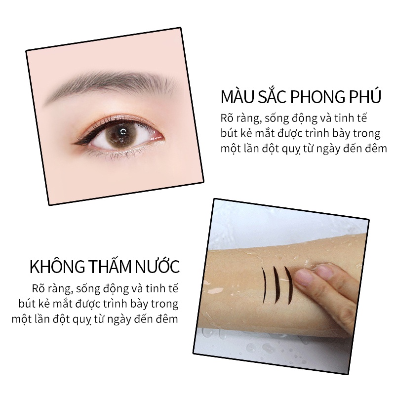 Bút Kẻ Mắt GECOMO Màu Đen Chống Nước Lâu Phai Phong Cách Trung Hoa