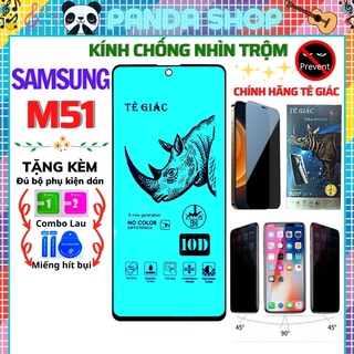 Kính cường lực chống nhìn trộm samsung m51 - dán full màn hình 10D trong suốt - Chính hãng [TG] phủ nano cao cấp