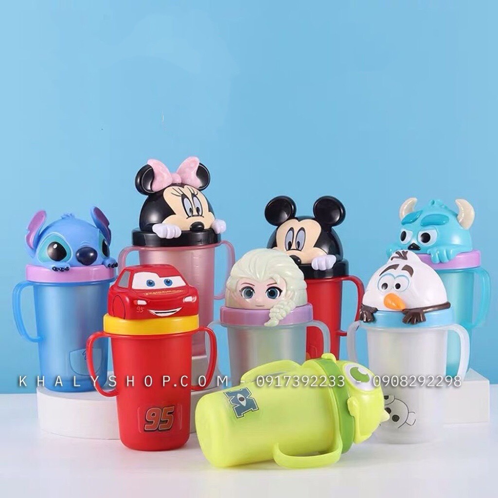 Bình tập uống có tay cầm hình nhân vật hoạt hình siêu iu cho Bé - 300ml -