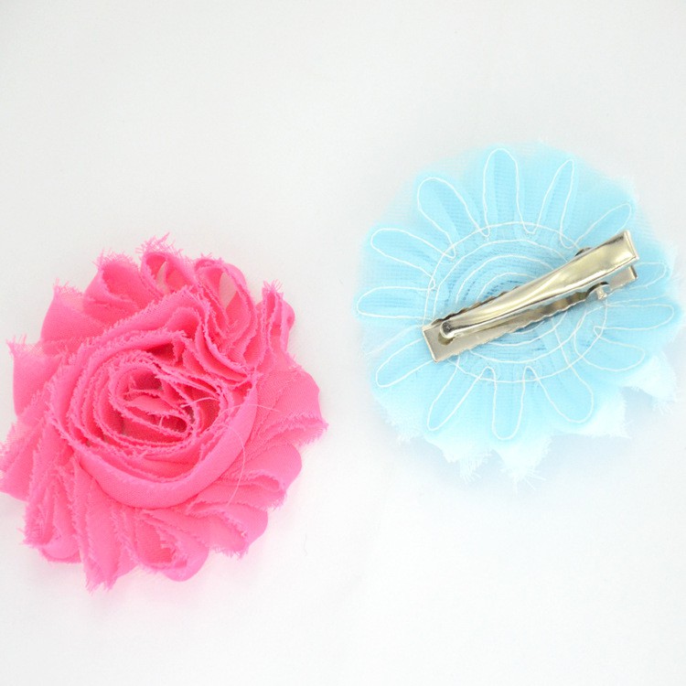 Kẹp tóc hoa voan trơn cho trẻ em