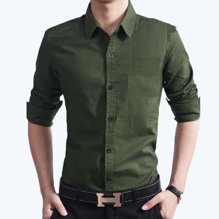 Áo sơ mi nam hàn quốc vải lụa thái chống nhăn cao cấp ảnh thật
