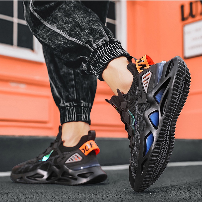 Giày sneaker IELGY thắt dây miệng nông thoáng khí ghép nối màu sắc thời trang cho nam
