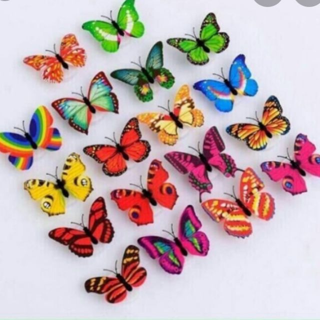 Set 10 bướm giấy trang trí bánh kem