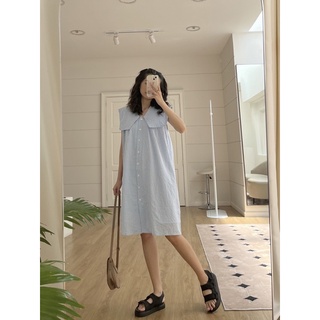 [HÀNG THIẾT KẾ - CRUSHH STUDIO] D04 - Đầm sơ mi caro xanh xốp