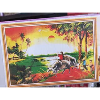Tranh đá phong cảnh làng quê lg1539