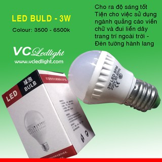 Bóng búp led tròn 3w