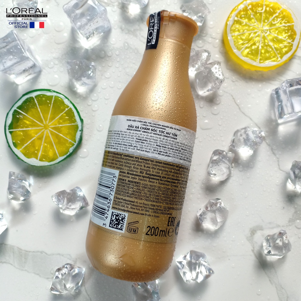 🇫🇷 DẦU XẢ LOREAL PHỤC HỒI HƯ TỔN TOÀN DIỆN ABSOLUT REPAIR GOLD 200 ML