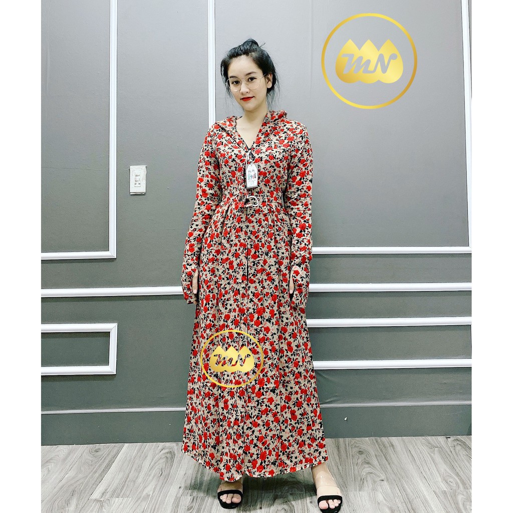 Áo khoác nữ chống nắng toàn thân 3 lớp vải lanh nhung Nhật có khẩu trang dài phủ kín chân - ao chong nang nu