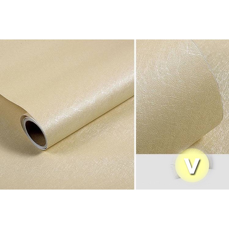 10m Giấy dán tường Vàng Vân Nhám Nổi có keo sẵn khổ rộng 45cm