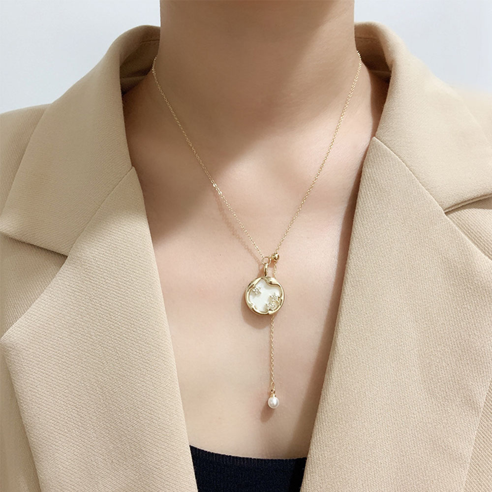 Dây Chuyền Ngôi Sao Đính Ngọc Trai Thời Trang Cho Nữ