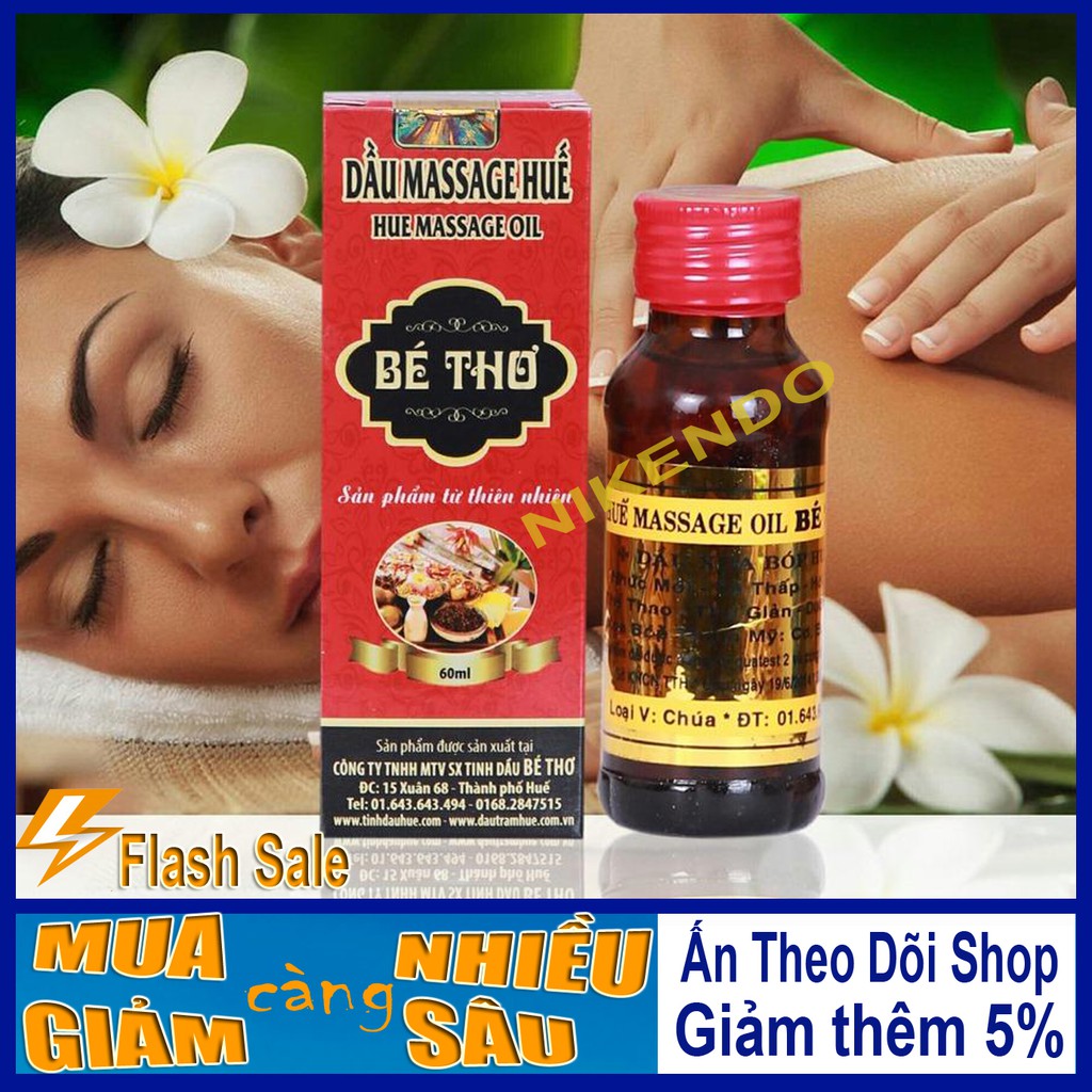 Dầu Massage Huế Bé Thơ 60 ml - trị nhức mỏi