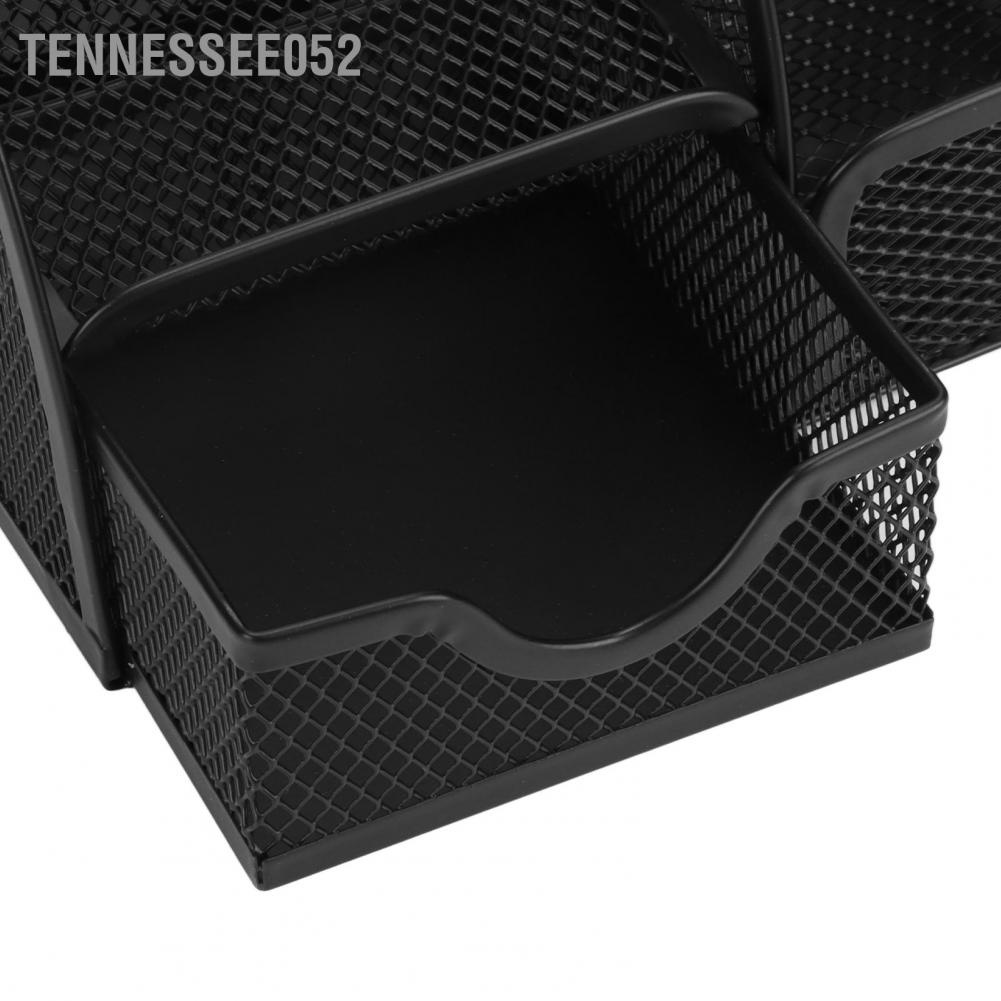 Hàng Sẵn Khay đựng bút 7 ngăn Kim Loại màu đen  để bàn đa chức năng chắc chắn 【Tennessee052】