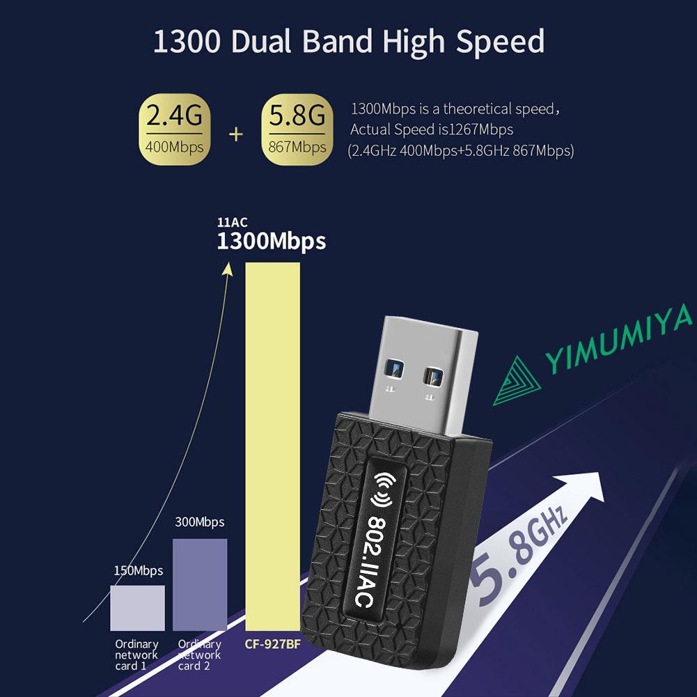 Usb 3.0 Wifi Dongle 1300mbps Yi 2.4 + 5ghz | BigBuy360 - bigbuy360.vn