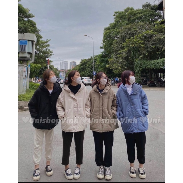 Áo phao túi chéo mũ liền FOM RỘNG