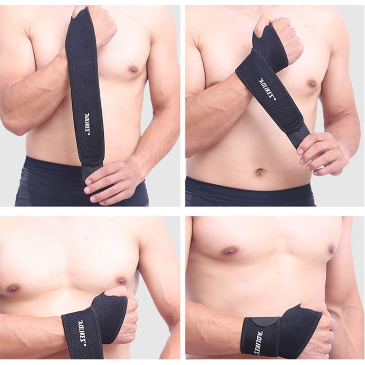 Bán sỉ - AOLIKES AL 7937 (1 cái) đai cuốn cổ tay đa năng, bảo vệ cổ tay chống trượt chuyên gym chính hãng - bansidogym.