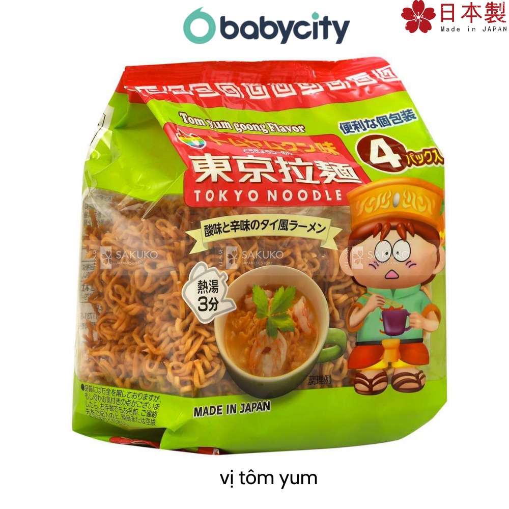 Mì ăn liền Tokyo Noodle cho trẻ em Nhật Bản, đủ vị, gói 120gr (30gr x 4 gói nhỏ)