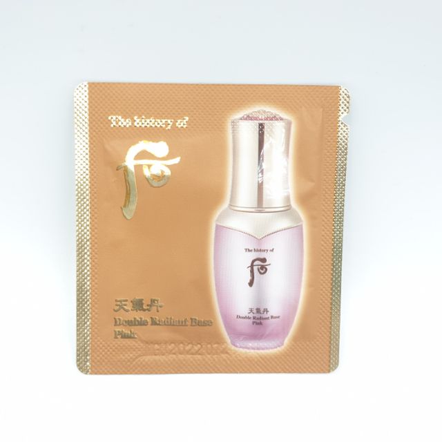 [ Mới ] Kem Lót tái sinh cao cấp Bảo vệ da siêu mịn chiếc xuất vàng 24k Whoo Double radiant base pink 1ml