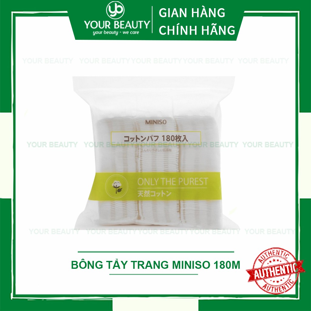 Bông Tẩy Trang MINISO Nhật Bản Mềm Mịn Loại Túi 180M