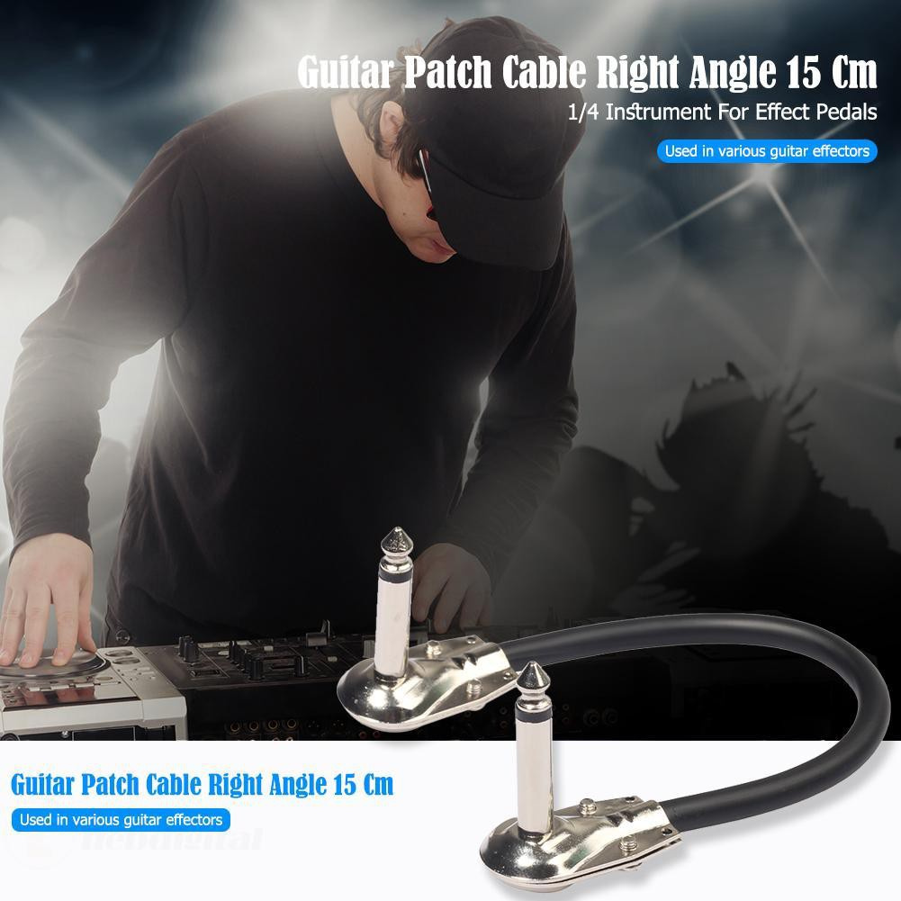 Right Angle 15cm 6.35mm Male to Male Guitar Patch Cable for Effect Pedals