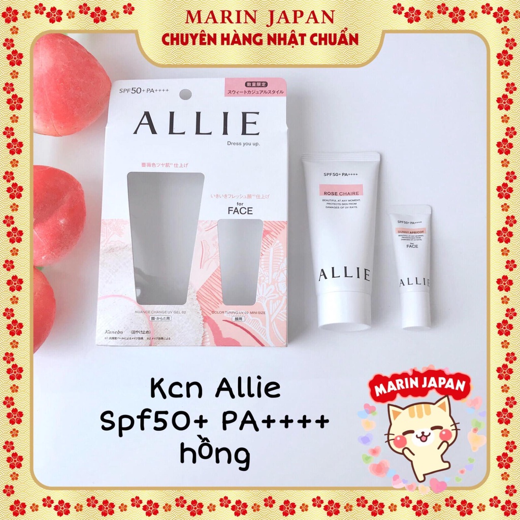 Set 2 tuýp Kem chống nắng Allie Kanebo Nhật Bản nâng tone da, phù hợp da khô