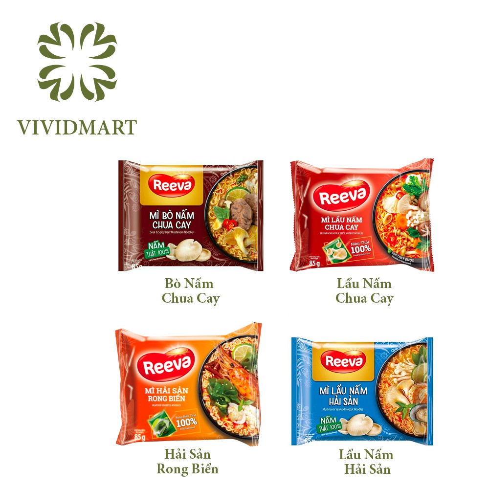[Toàn quốc] MÌ REEVA 4 VỊ LẨU NẤM / LẨU BÒ NẤM CHUA CAY / LẨU NẤM HẢI SẢN / HẢI SẢN RONG BIỂN - GÓI 85g - UNIBEN | BigBuy360 - bigbuy360.vn