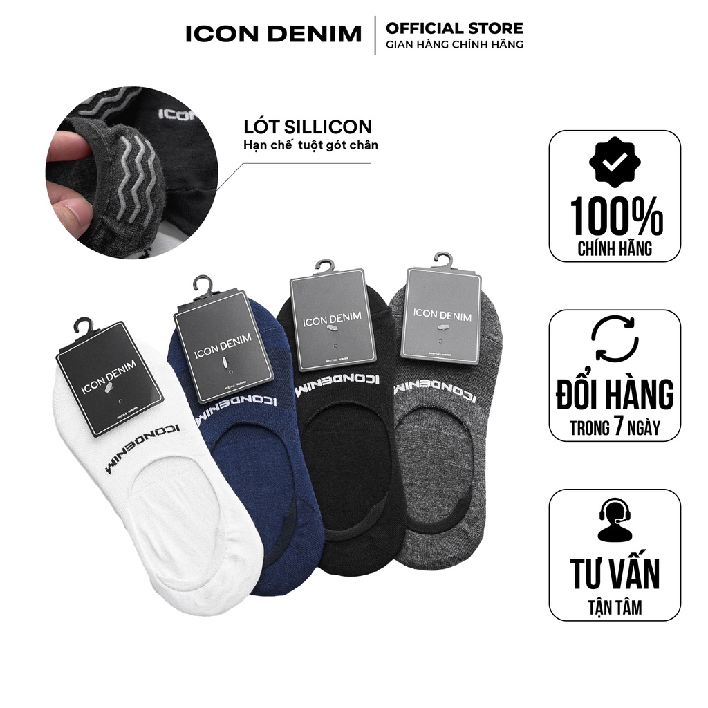 Tất Vớ Cổ Ngắn Cotton ICON DENIM W 2 Stripes Chất Cotton Kháng Khuẩn Mềm Mại VOEC0002