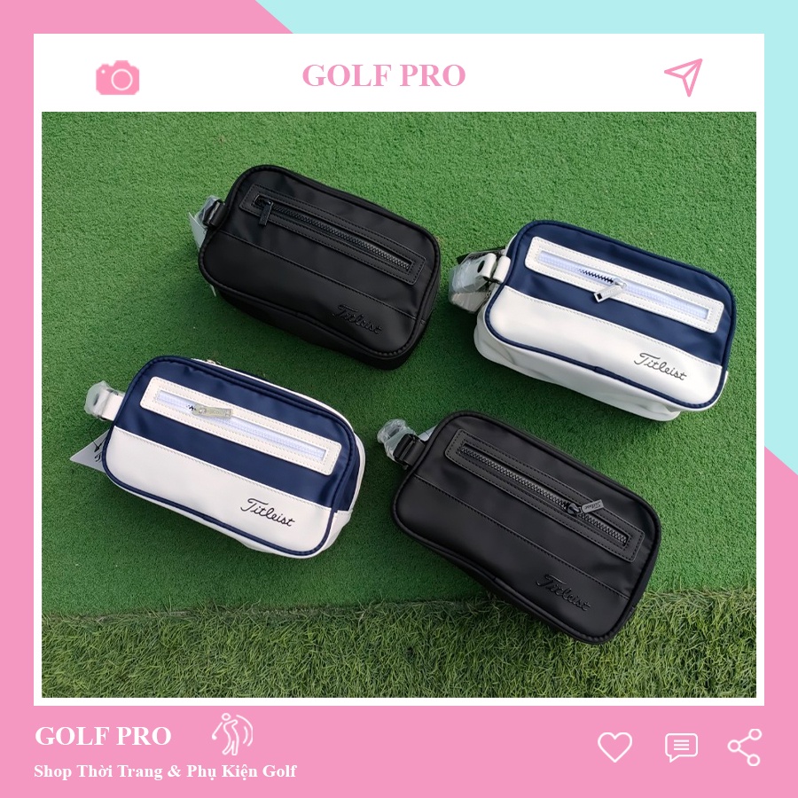 Túi golf cầm tay nam nữ clutch Titleist mini 2 ngăn chống nước cao cấp đựng phụ kiện cá nhân tiện lợi CT015