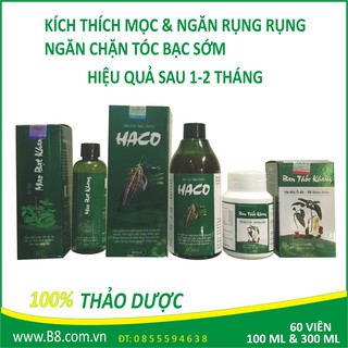 Bộ Xịt, Uống, Gội Haco - Mọc tóc hiệu quả