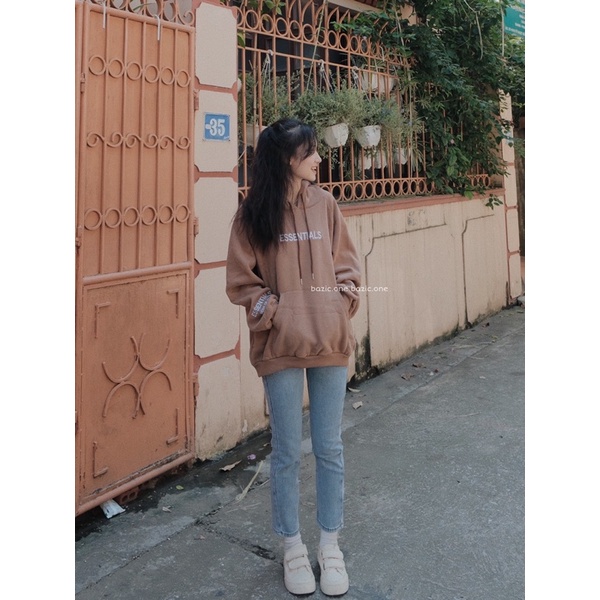 Áo hoodie nỉ bông form rộng, áo hoodie thêu chữ Bazic one | BigBuy360 - bigbuy360.vn