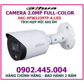 Camera 2.0mp full-color dahua hac-hfw1239tp-a-led, tích hợp míc ghi âm