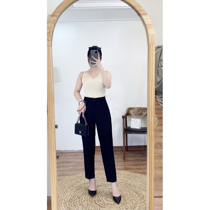 Quần baggy cạp cao 2 khuy