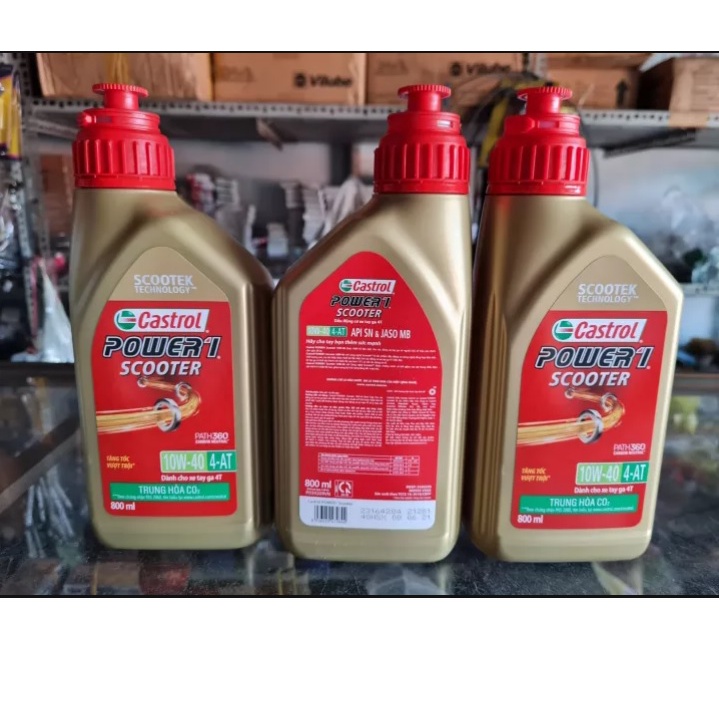 Nhớt Castrol Power1 Scooter 10W-40 cho xe tay ga : 0.8 ml