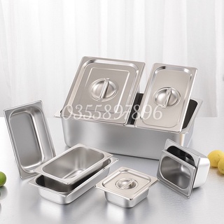 Khay đựng thực phẩm inox , đựng thạch Topping Inox 1/4