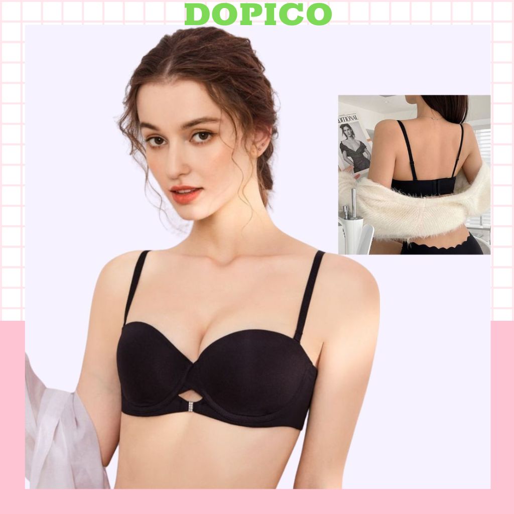 Áo ngực nữ đúc su không dây mềm mại thoáng mát, Áo lót nữ đệm mút mỏng có gọng nâng ngực tạo khe quyến rũ DOPICO A360