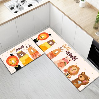 Bộ thảm trải sàn nhà bếp, nhà tắm hình CUTE chất liệu nhung dày 5mm kích thước 40x60 + 40x120 có hạt chống trượt