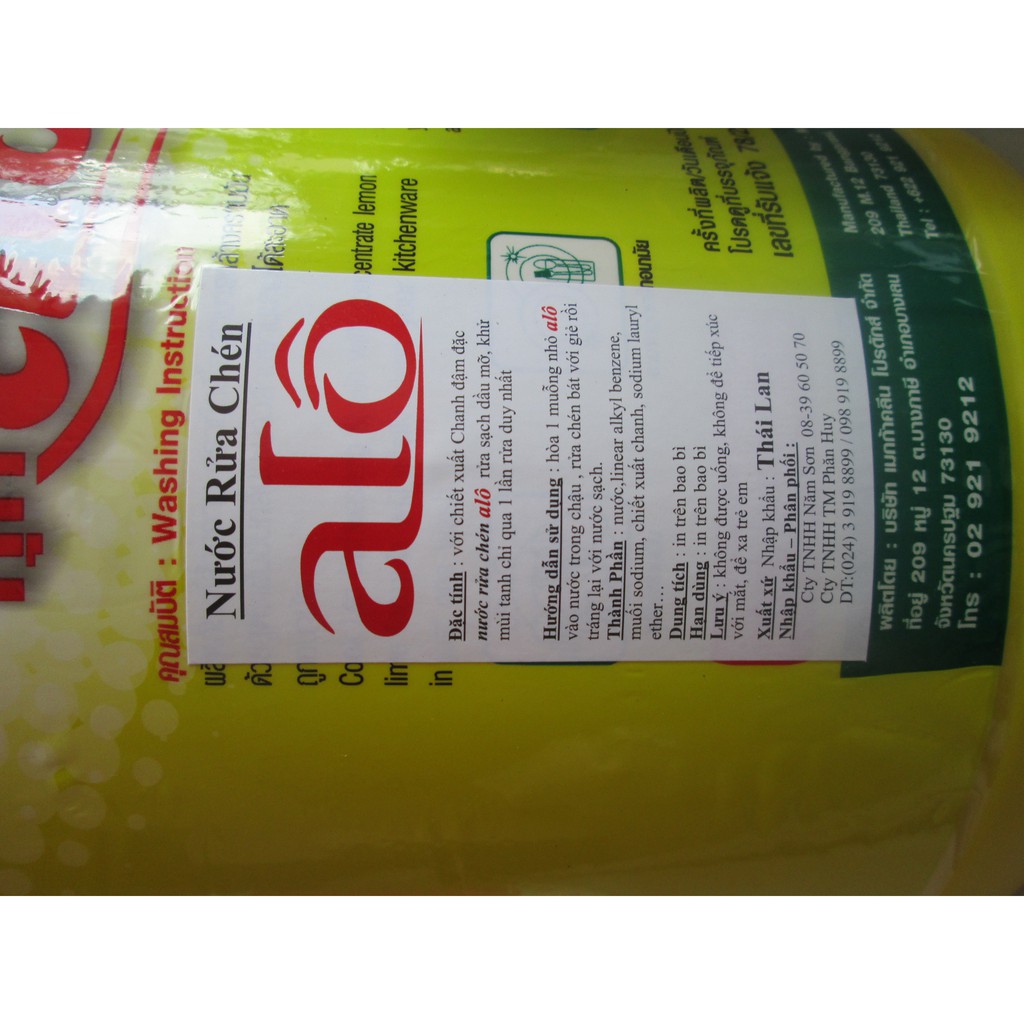 Nước rửa chén Thái Lan hương CHANH can 3800ml