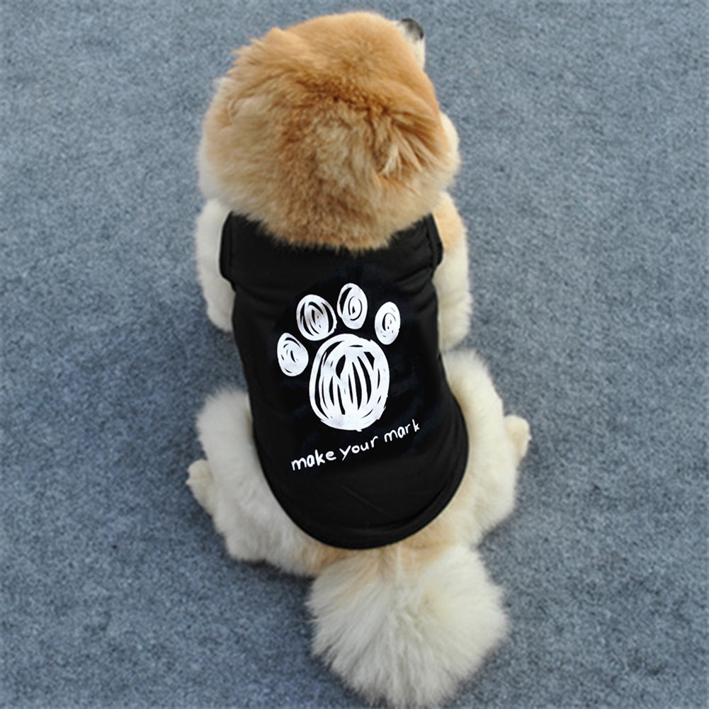 Áo in họa tiết dấu chân cún xinh xắn thời trang mùa hè cho thú cưng