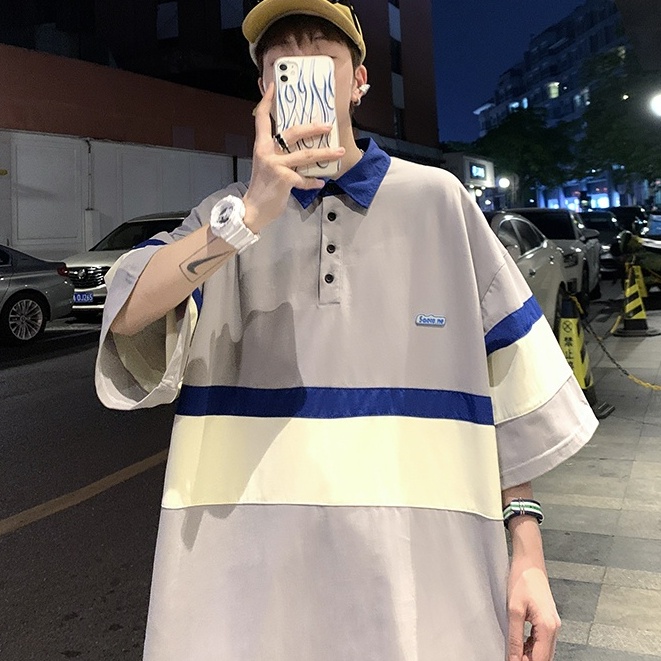 Áo Thun Polo Tay nam Ngắn Họa Tiết Kẻ Sọc Nhiều Màu Sắc Phong Cách Hàn Quốc Thời Trang Cho Nam  unisex  simple bigsex áo thun nam có cổ