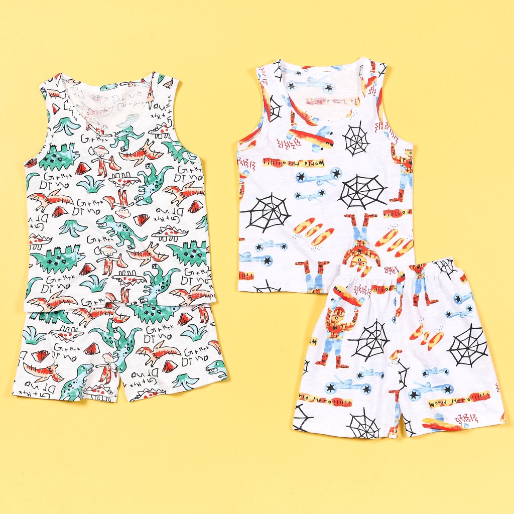 SET 3 BỘ BA LỖ SỢI TRE HỌA TIẾT BÉ TRAI MỀM MÁT 11-33KG BIGBABY SHOP