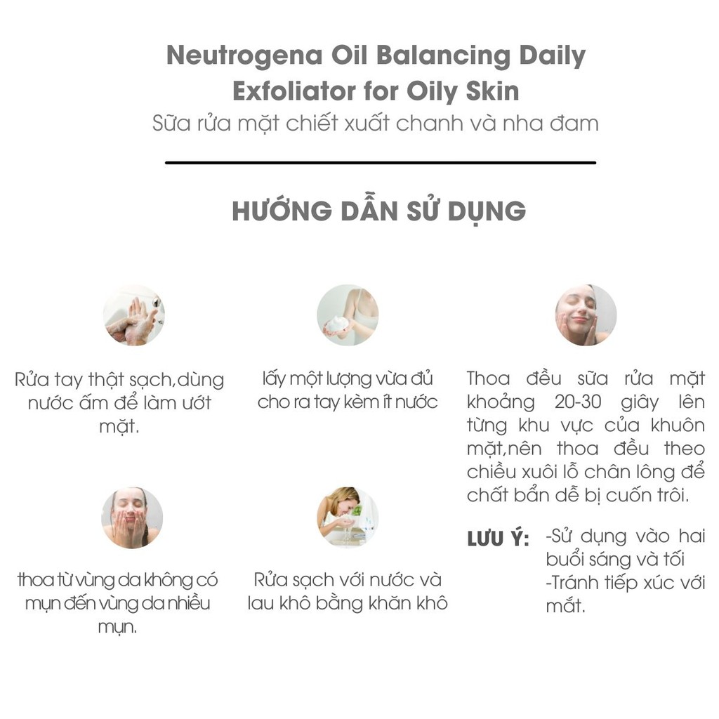 sữa rửa mặt ngăn ngừa mụn cho da dầu NEUTROGENA OIL BALANCING DAILY EXFOLIATOR,150ml | BigBuy360 - bigbuy360.vn