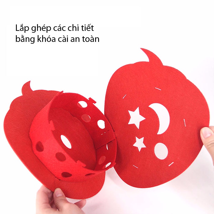 Đèn lồng thủ công bé tự làm từ vải không dệt sáng tạo ngộ nghĩnh