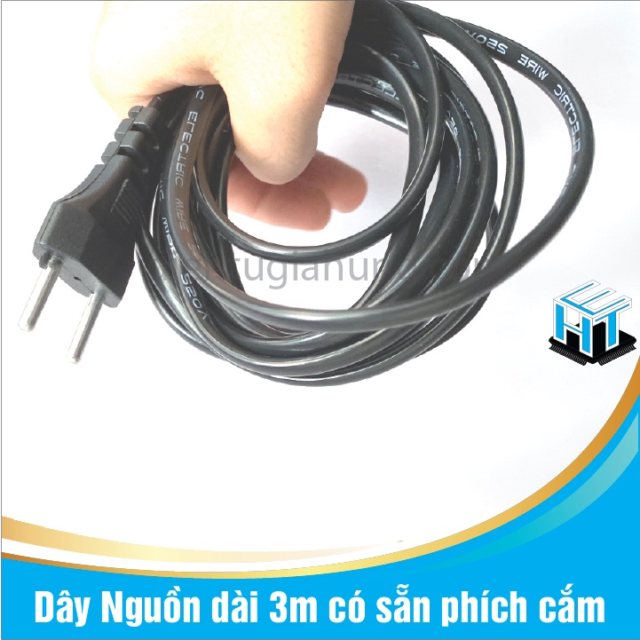 Dây Nguồn dài 3m có sẵn phích cắm, dây nguồn quạt điện, dây nguồn máy ấp trứng