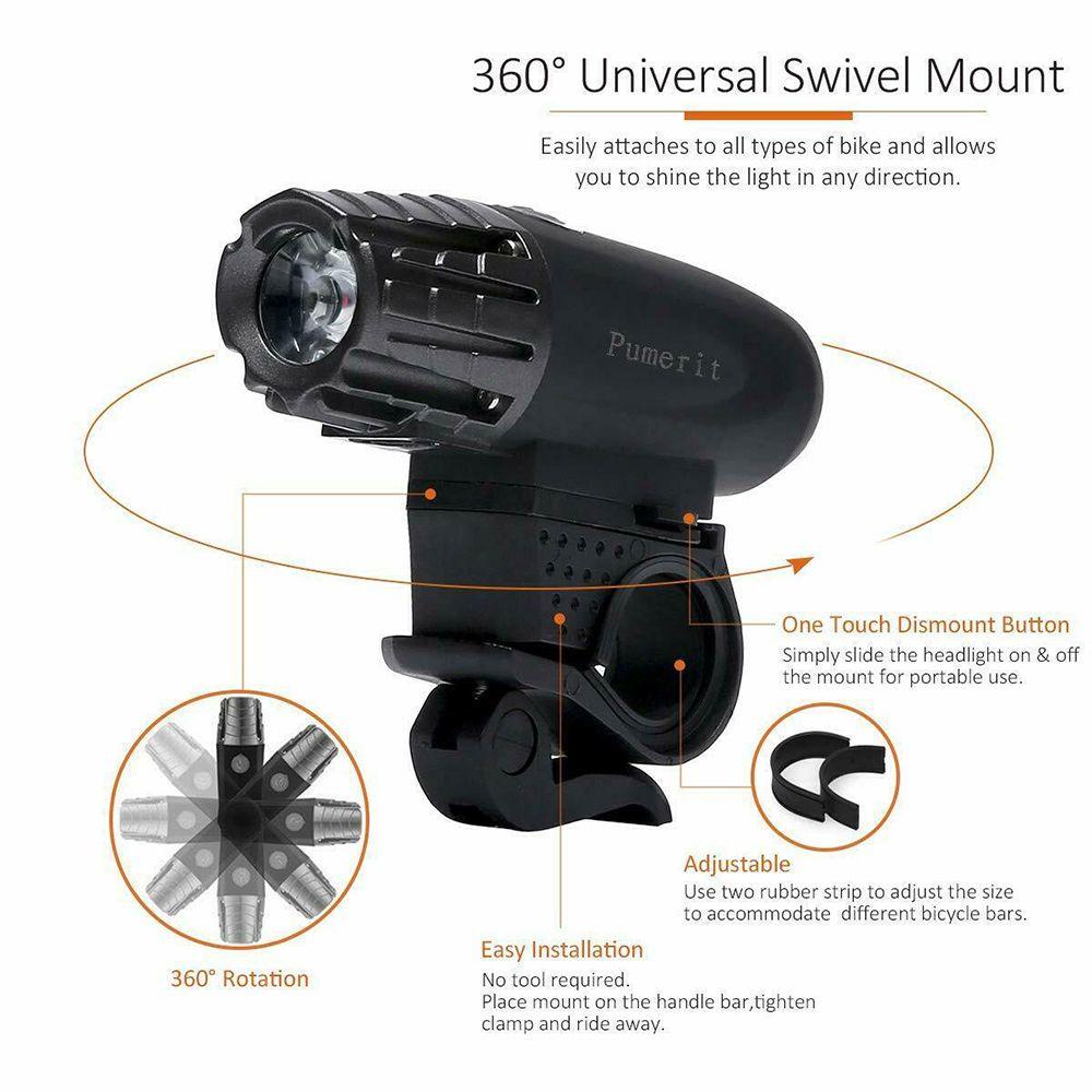 Đèn Pha LED Sạc USB Siêu Sáng Cho Xe Đạp Heceh