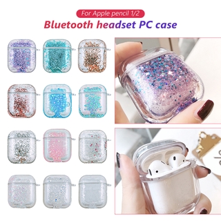 Vỏ Bảo Vệ Hộp Sạc Tai Nghe Airpods 1 2 Chất Liệu Nhựa PC Cứng Lấp Lánh