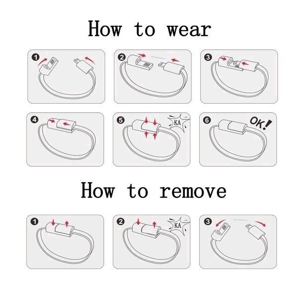 Vòng Tay Da KEBIDUMEI Cổng Micro-USB Type-C