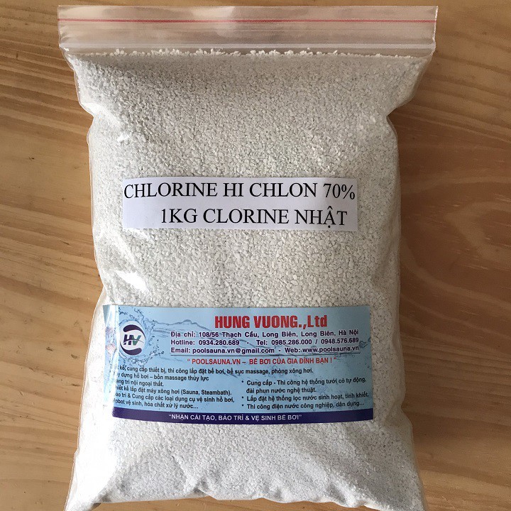 1kg Clorine khử trùng, khử khuẩn  - Hóa chất khử trùng thay thế Cloramin B - 1kg Chlorine Hi Chlon 70